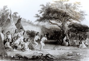 Adoración del Sol, grabado por R. Ehnshelwood de Captain Seth Eastman